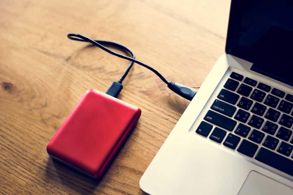 External hard drive not recognized by a laptop, being checked on the bench at a Mississauga data recovery lab
