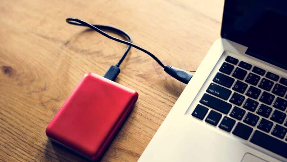 External hard drive not recognized by a laptop, being checked on the bench at a Mississauga data recovery lab